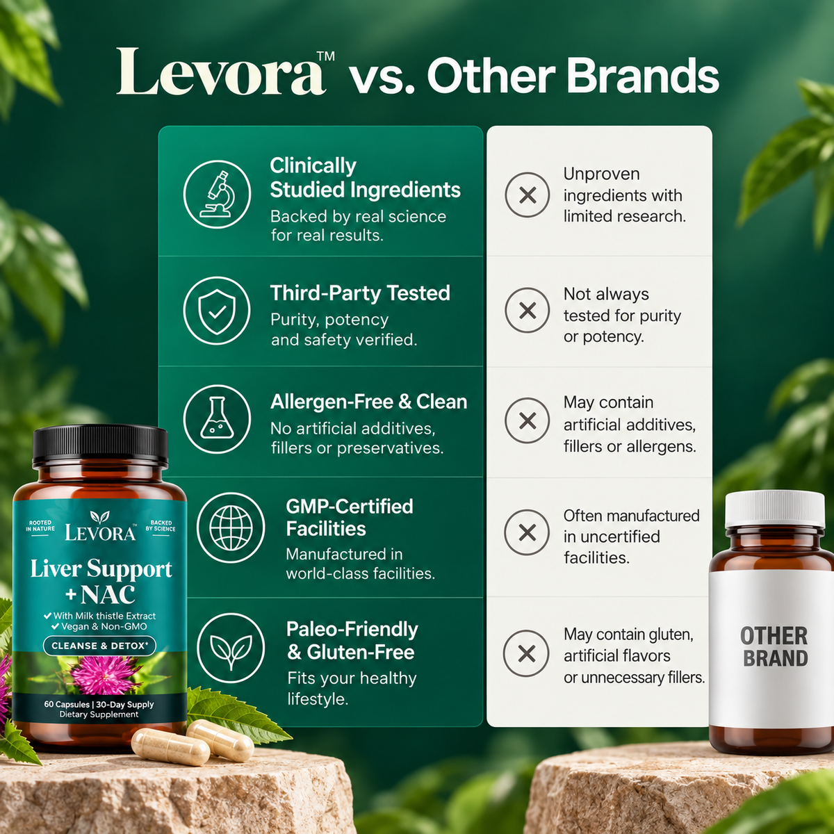 Levora Liver Support + NAC – 60 Capsules